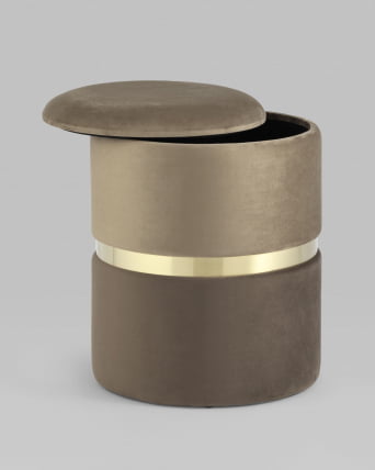 Пуф Кэрри с ящиком велюр Коричневый_2