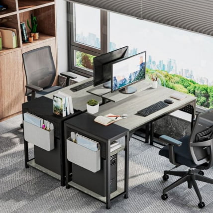 Стол письменный (для компьютера) ЕУРЕКА ЗКС-СС140Б-ОГБ с шириной 140 см Оак Грей / EUREKA ZX-SS140B-OGB Oak Grey_8