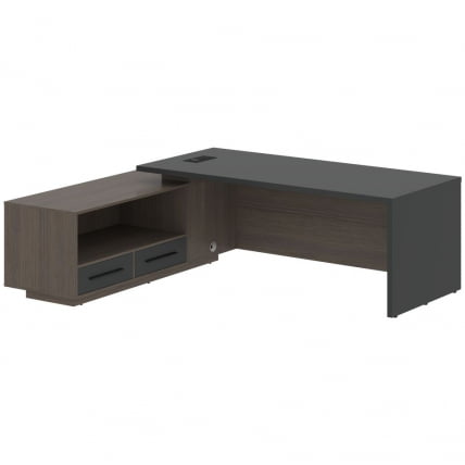 Стол руководителя левый ВЕЛИОН ВCТ 2319 Л Яшма черный Дуб Сильвер / VELION VCT L_0