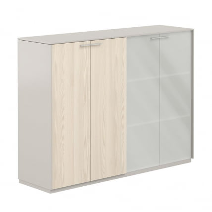 Шкаф средний двойной Атлас НЗ-0305+НЗ-0335.ГС.ЙН.ГЛМ Серый камень Ясень Наварра / Atlas NZ-0305+NZ-0335.GS.YN.GLM_0