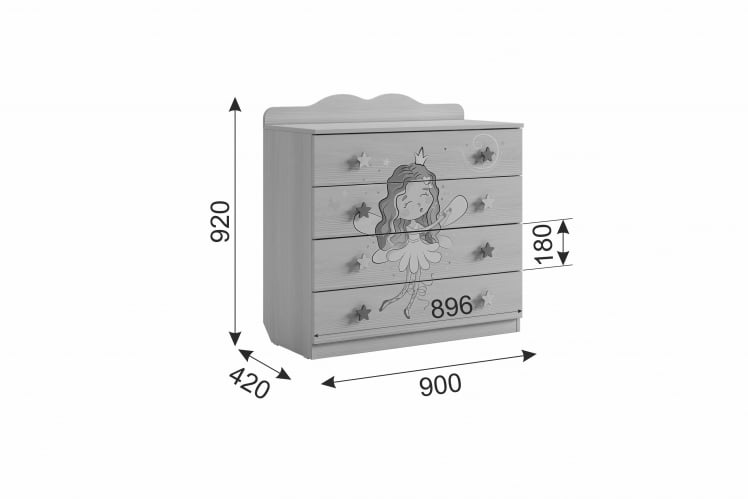Комод Чудо МДВ-06 Белый рамух / MDW-06_4
