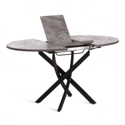 Стол МАНЗАНА ЛДСП/ХПЛ/металл, 100 х 100+30 х 75 см, Агат серый/черный / MANZANA ЛДСП/HPL/металл,_3