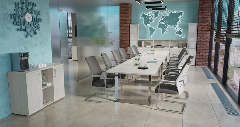 Стол переговорный на О-образном м/к ОНИКС ДИРЕCТ ЛУКС М-О.МО-ПРГ-19 Денвер светлый / ONIX DIRECT LUX M-O.MO-PRG-19_1