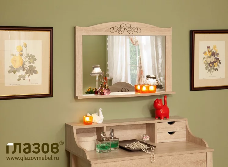 Зеркало навесное АДЕЛЕ 11 Дуб Сонома/Орех шоколадный (спальня) / ADELE_2