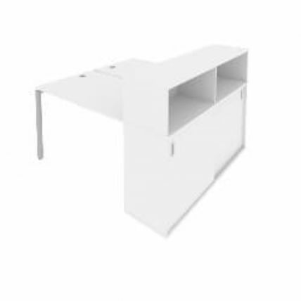 Рабочая станция с опорным шкафом-купе Метал Сйстем Б.РС-СШК-2.2 Белый/Серый / Metal System_0