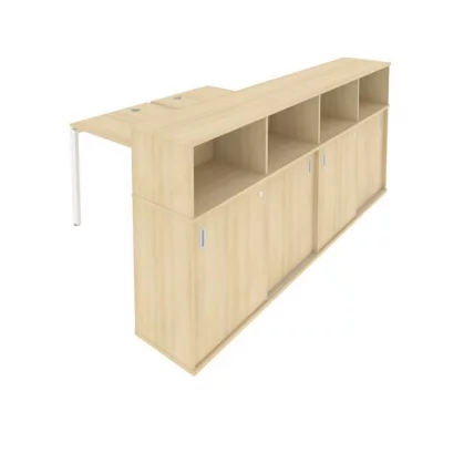 Рабочая станция с опорным шкафом-купе Метал Сйстем Б.РС-СШК-4.2 Акация/Белый / Metal System_0