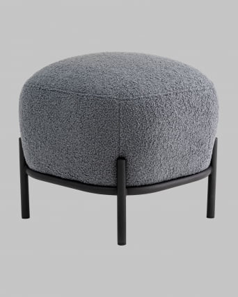 Пуф Стоун П букле Флуффй темно-серый / Fluffy_3