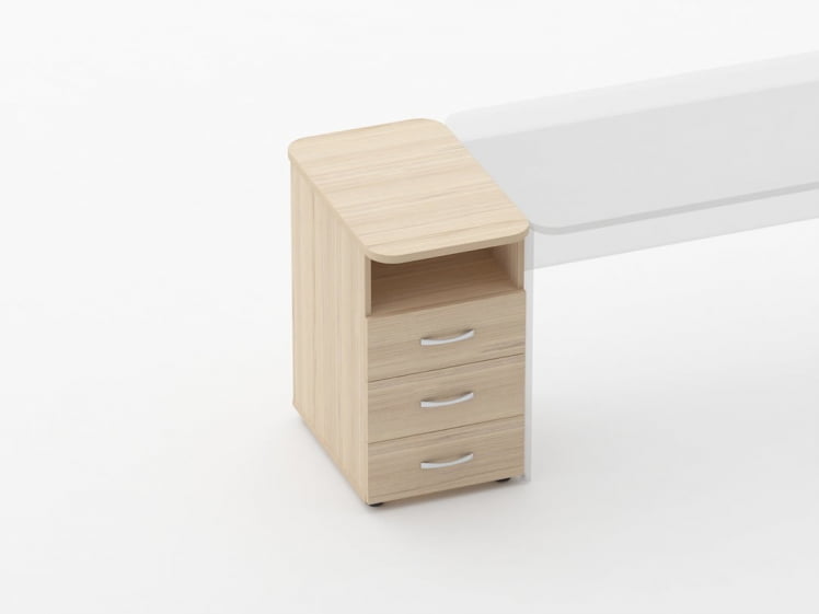 Тумба приставная на 3 ящика с нишей Глассй 3.10.12 Туя / Glassy_1