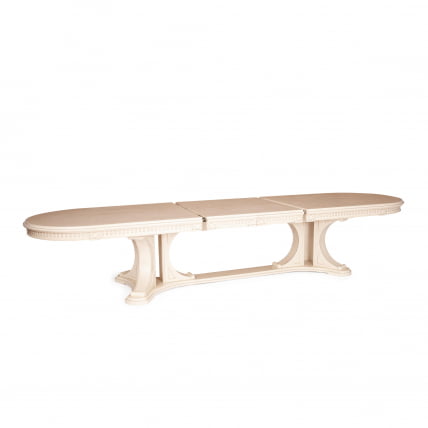 Стол ВЕРСАЛ овальный бук, мдф, 300 (350/400) х 110 х 78 см, бежевый патина / VERSAL_4