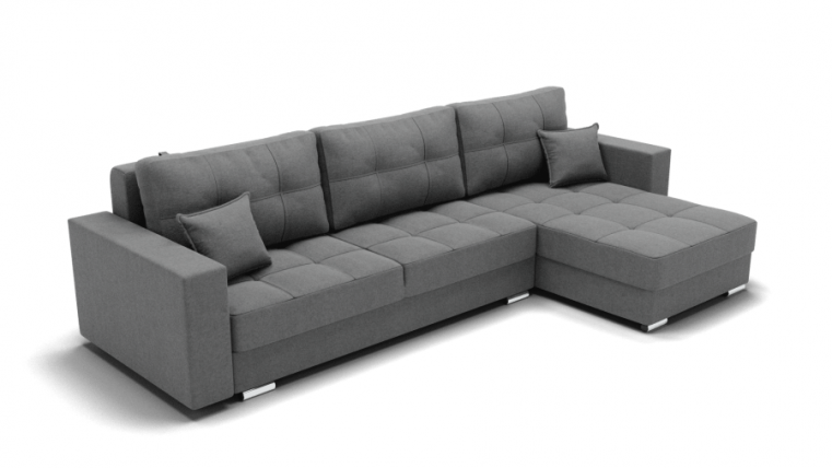 Диван Талисман-3 угол левый/правый (ЗР) Цвет фасада: Светло серый; Тип: Левый/правый; Материал фасада: Металл/Велюр_0