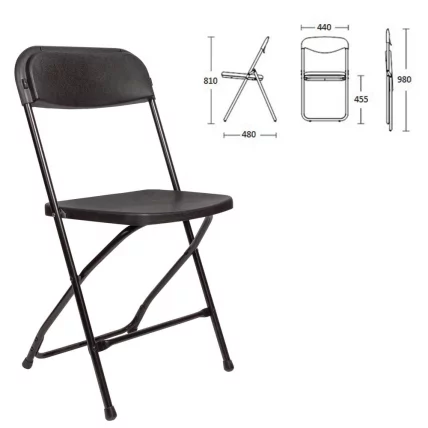 Стул складной для дома и офиса БРАБИКС Голф CФ-002 Черный / BRABIX Golf CF-002_0