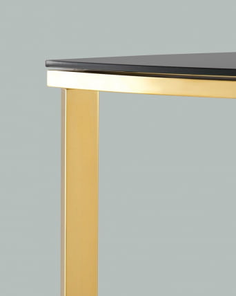 Консоль полукруглая АЛЬБА 115кс30 Золото (стекло черное) / 115x30_6