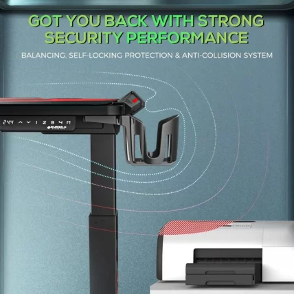 Геймерский стол c электрической регулировкой по высоте ЕУРЕКА ЕРК-ЕГД-С62Б Черный с РГБ / c EUREKA ERK-EGD-S62B RGB_6