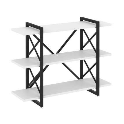 Стеллаж на регулируемых опорах - 3 полки ЛОФТ ВР.Л-МСТ.О-3.8В Металл черный Белый Бриллиант / LOFT VR.L-MST.O-3.8V_0