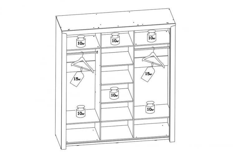 Шкаф с раздвижными дверями Соренто 16 Дуб бонифаций_12
