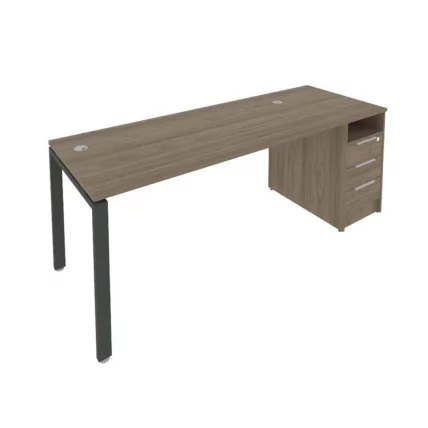 Рабочая станция с опорной тумбой Метал Сйстем Б.РС-СТП -1.4 Вяз/Антрацит / Metal System_0