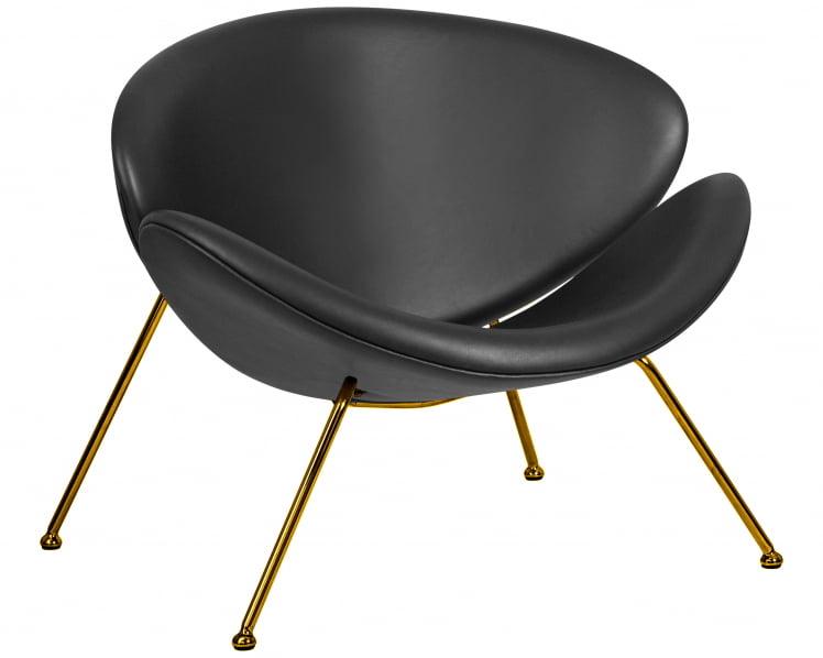 Кресло дизайнерское ДОБРИН ЕМИЛЙ (черный винил ЙП16, золотое основания) / DOBRIN EMILY YP16,_0