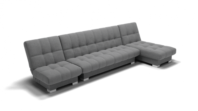 Диван Хьюстон-3 угол левый/правый (ЗР) Цвет фасада: Светло серый; Тип: Левый/правый; Материал фасада: Металл/Велюр_0