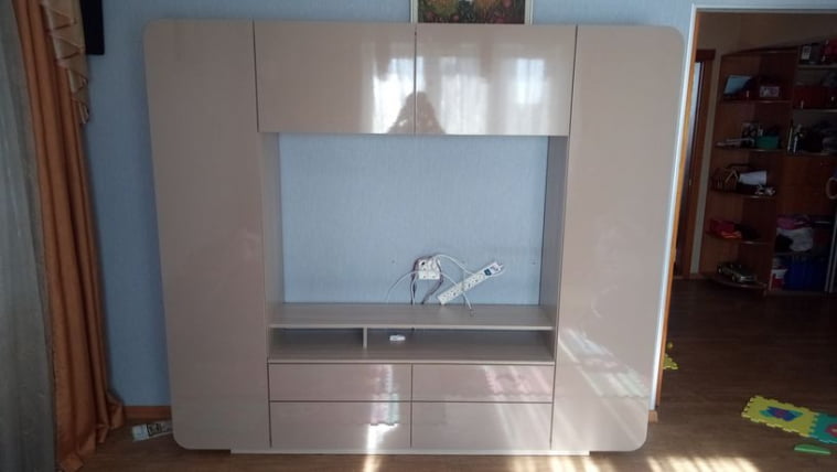 Шкаф комбинированный Румба 03.272 Ясень шимо светлый Мокко глянец_4