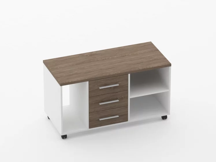 Тумба подкатная с нишей и полкой Дека 9.05.03Л Дуб Верцаска/Белый / Deka_0