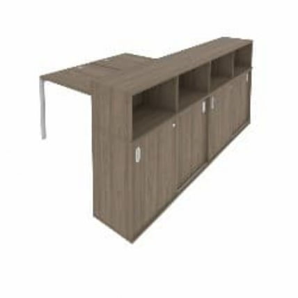 Рабочая станция с опорным шкафом-купе Метал Сйстем Б.РС-СШК-4.3 Вяз/Серый / Metal System_0