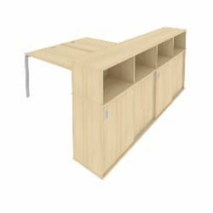 Рабочая станция с опорным шкафом-купе Метал Сйстем Б.РС-СШК-4.4 Акация/Серый / Metal System_0