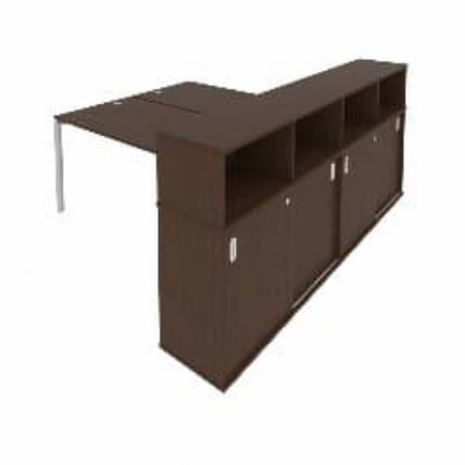 Рабочая станция с опорным шкафом-купе Метал Сйстем Б.РС-СШК-4.4 Венге/Серый / Metal System_0