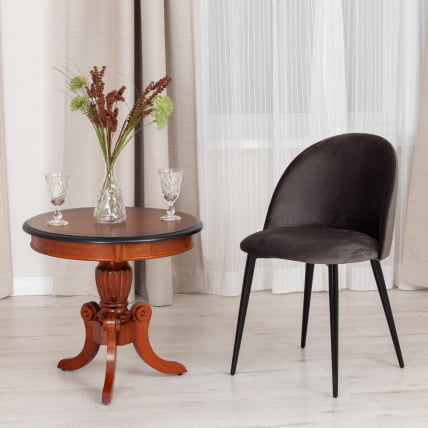 Стул МОНРО (мод. 710) ткань/металл, 56х51х80 см, высота до сиденья 47 см, темно-серый баркхат 14/черный / MONRO (mod. barkhat_8