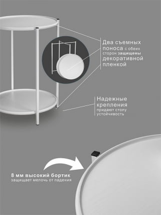 Стол журнальный БеаутйСтйле 21 Белый / BeautyStyle_12