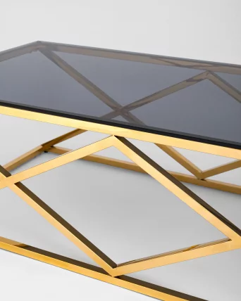 Стол журнальный ИНСИГНИЯ 120кс60 Золото стекло смоке / 120x60 smoke_3