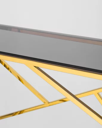 Консоль АРТ ДЕКО 115кс30 Золото стекло смоке / 115x30 smoke_4