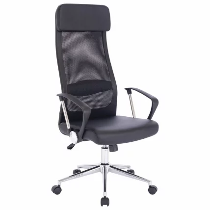 Кресло офисное БРАБИКС Флигхт Р ЕКС-541 экокожа Черное / BRABIX Flight R EX-541_1