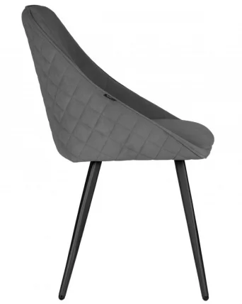 Стул обеденный ДОБРИН СТЕЛЛА (ЭМАЛЬ ЧЕРНЫЙ МУАР велюр Катаниа Стоне) / DOBRIN STELLA Catania Stone)_3
