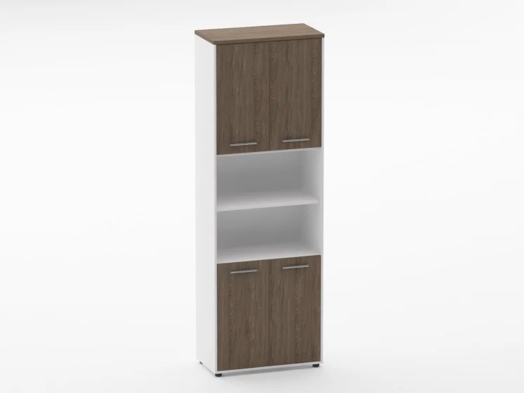 Шкаф 5 широкий закрытый с 2 -мя открытыми полками Дека 10.23.121 Дуб Верцаска/Белый / Deka_0