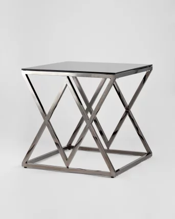 Журнальный стол ИНСИГНИЯ 55кс55 Темный хром стекло смоке / 55x55 smoke_1