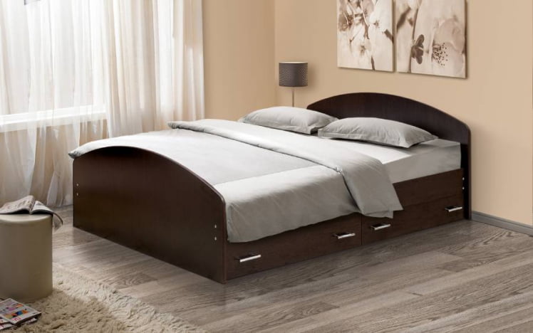 Кровать с ящиками на уголках №2 ЛДСП 1800*2000 Белый_0