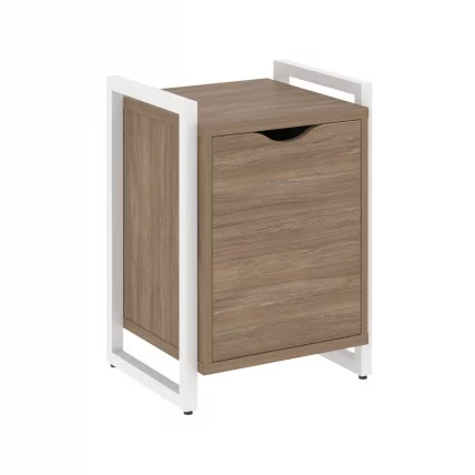 Тумба на регулируемых опорах с распашным фасадом ЛОФТ ВР.Л-Т2.О Металл белый Дуб Аризона / LOFT VR.L-T2.O_0