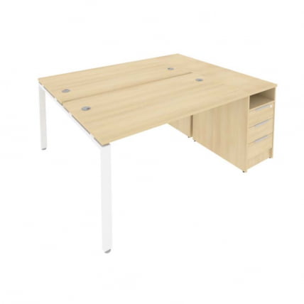 Рабочая станция с опорной тумбой Метал Сйстем Б.РС-СТП-2.3 Акация/Белый / Metal System_0