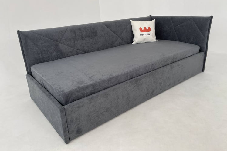 Кровать 0.9 Бест (Тахта) КМ.Т-15 графит (велюр) / КМ.T-15_5