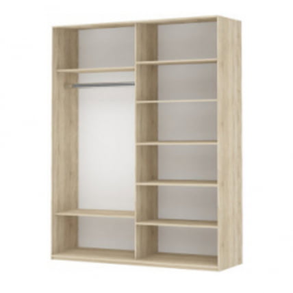 Шкаф-купе двухдверный Прайм 1200 ДСП/Белое стекло Венге_1