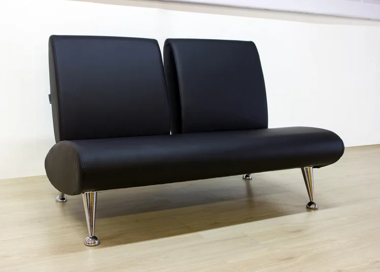 Диван офисный двойной Клерк 7 черный Екотекс 3001 / Ecotex_0