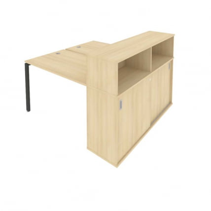 Рабочая станция с опорным шкафом-купе Метал Сйстем Б.РС-СШК-2.2 Акация/Антрацит / Metal System_0