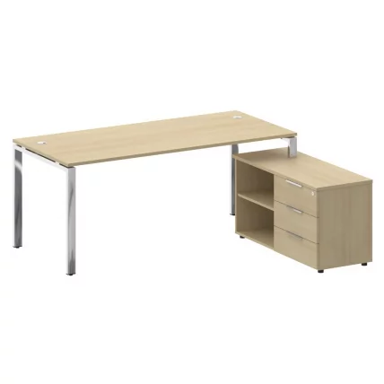 Стол рабочий руководителя с опорной тумбой левый МЕТАЛ СЙСТЕМ ДИРЕCТ БГ.СРТ-5.8 Пр Акация Лорка / METAL SYSTEM DIRECT_0