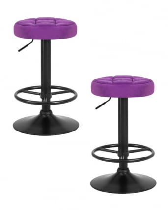 Табурет барный ДОБРИН БРУНО БЛАCК (фиолет велюр (МДЖ9-58)) 2 шт / DOBRIN BRUNO BLACK (MJ9-58))_0