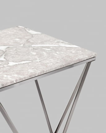 Журнальный столик Авалон 61*61 блаcк Серый мрамор / black_4