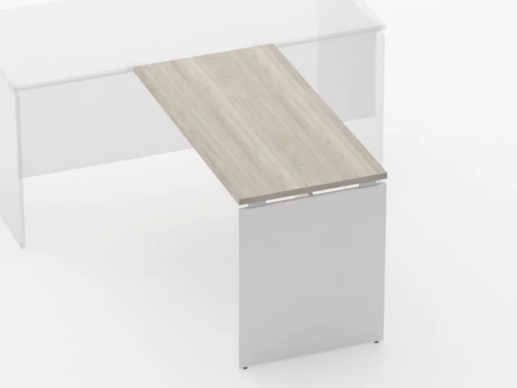 Брифинг-приставка для стола на ЛДСП опорах Дека 75.10.12 Дуб Сантана светлый/Белый / Deka_1