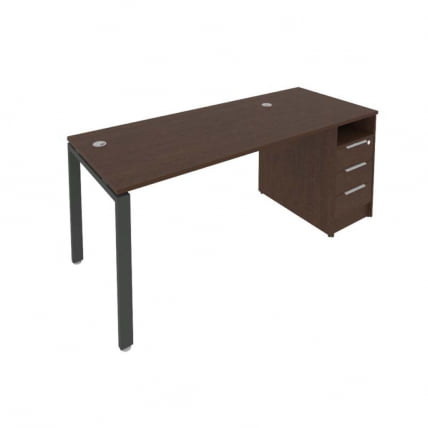 Рабочая станция с опорной тумбой Метал Сйстем Б.РС-СТП -1.3 Венге/Антрацит / Metal System_0