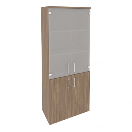 Шкаф высокий широкий (2 низких фасада ЛДСП + 2 средних фасада стекло) ОНИКС О.СТ-1.2 Дуб Аризона / ONIX O.ST-1.2_0