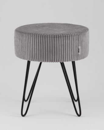 Пуф Спейси велюр рельефный светло-серый_1