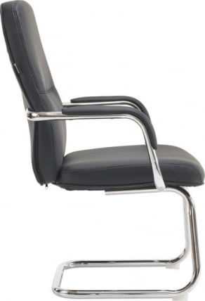 Кресло для посетителей Еверпроф Веста CФ Экокожа Черный / Everprof Vesta CF_2